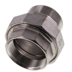 2'' NPT x 2'' NPT F/M Acero inoxidable de 3 piezas con sellado cónico 16 Bar