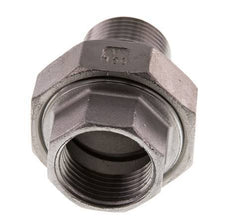 Rp 1'' x R 1'' F/M Espiga doble de acero inoxidable de 3 piezas con junta plana 16 Bar