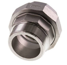 Rp 2 1/2'' x R 2 1/2'' F/M Espiga doble de acero inoxidable de 3 piezas con junta plana 16 Bar