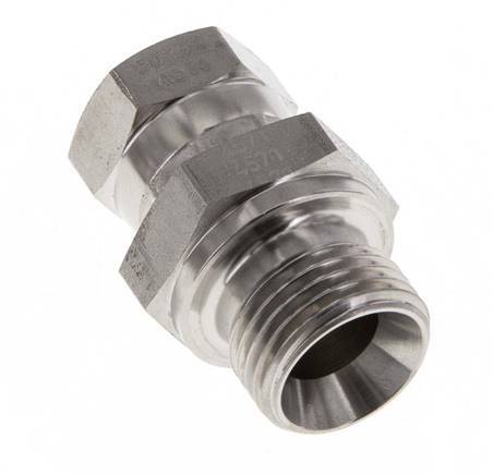G 3/8'' x G 1/2'' F/M Adaptador reductor de acero inoxidable 350 Bar - Hidráulico
