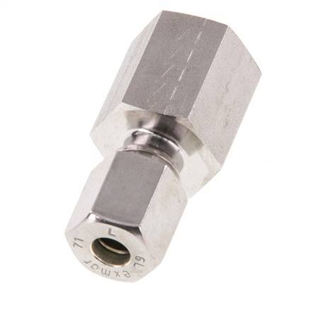 G 1/4'' x 6L Racor de compresión recto de acero inoxidable 315 Bar DIN 2353