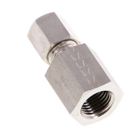 G 1/4'' x 6L Racor de compresión recto de acero inoxidable 315 Bar DIN 2353