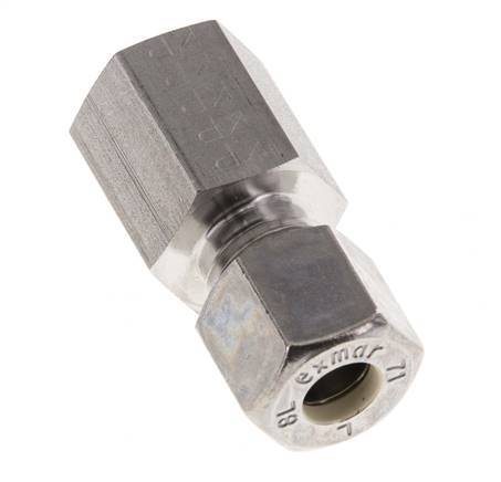 G 1/4'' x 8L Racor de compresión recto de acero inoxidable 315 Bar DIN 2353