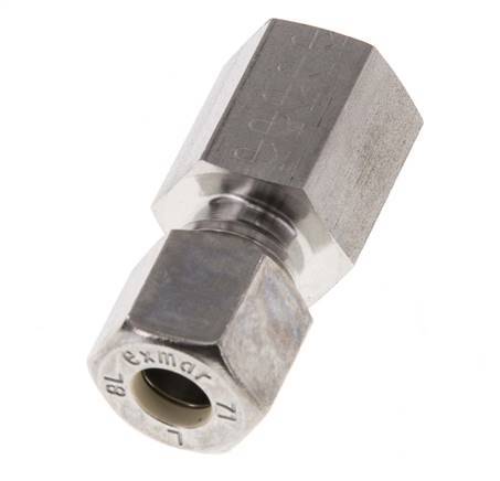 G 1/4'' x 8L Racor de compresión recto de acero inoxidable 315 Bar DIN 2353