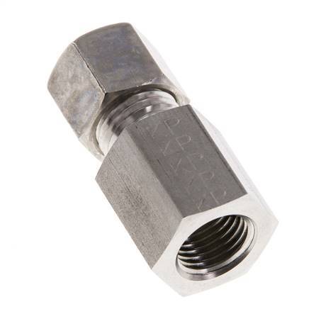 G 1/4'' x 8L Racor de compresión recto de acero inoxidable 315 Bar DIN 2353