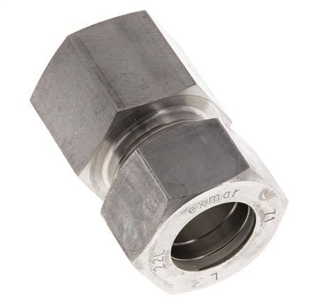 G 3/4'' x 22L Racor de compresión recto de acero inoxidable 160 Bar DIN 2353