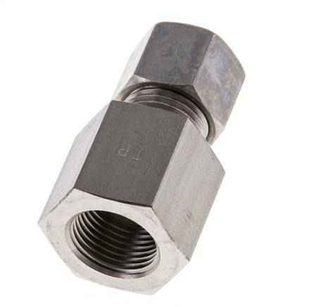 G 3/8'' x 10L Racor de compresión recto de acero inoxidable 315 Bar DIN 2353