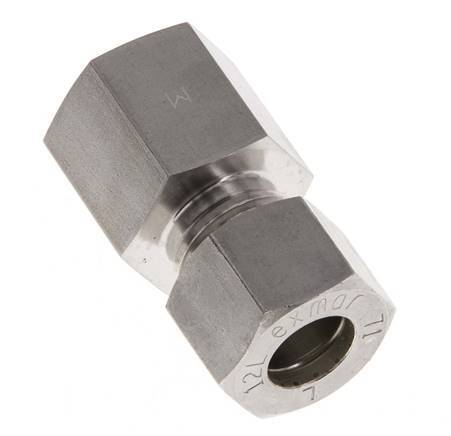 G 3/8'' x 12L Racor de compresión recto de acero inoxidable 315 Bar DIN 2353