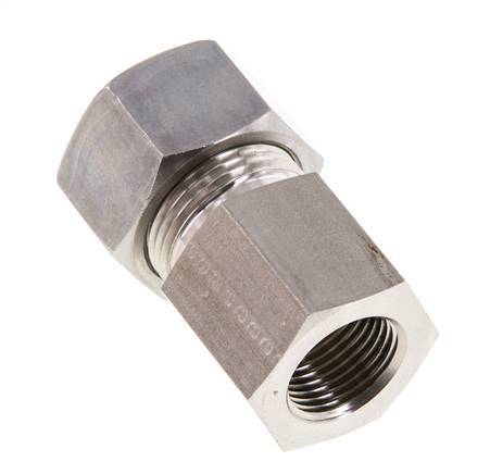 G 3/8'' x 15L Racor de compresión recto de acero inoxidable 315 Bar DIN 2353