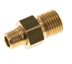 R 1/4'' x R 1/8'' Brass Double Nipple 3-pieces with Conically sealing 16 Bar [2 Pieces]