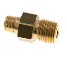 R 1/4'' x R 1/8'' Brass Double Nipple 3-pieces with Conically sealing 16 Bar [2 Pieces]