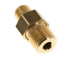 R 1/4'' x R 1/8'' Brass Double Nipple 3-pieces with Conically sealing 16 Bar [2 Pieces]