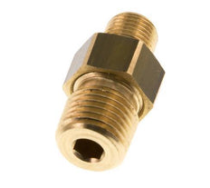 R 1/4'' x R 1/8'' Brass Double Nipple 3-pieces with Conically sealing 16 Bar [2 Pieces]