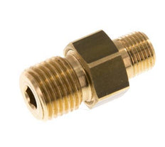 R 1/4'' x R 1/8'' Brass Double Nipple 3-pieces with Conically sealing 16 Bar [2 Pieces]