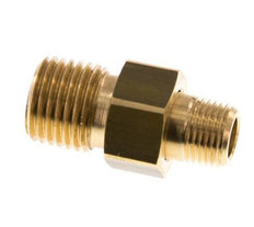 R 1/4'' x R 1/8'' Brass Double Nipple 3-pieces with Conically sealing 16 Bar [2 Pieces]