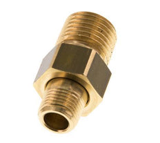 R 1/4'' x R 1/8'' Brass Double Nipple 3-pieces with Conically sealing 16 Bar [2 Pieces]
