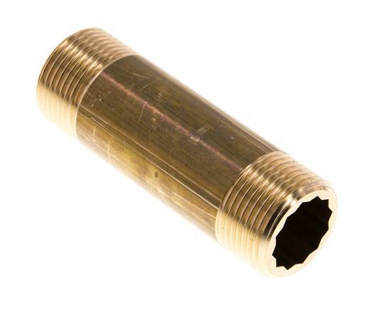 G 3/4'' Espiga doble de latón 16 Bar DIN 2982 - 80mm