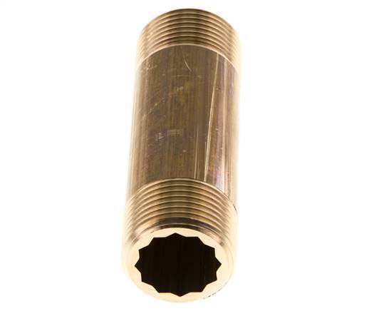 G 3/4'' Espiga doble de latón 16 Bar DIN 2982 - 80mm