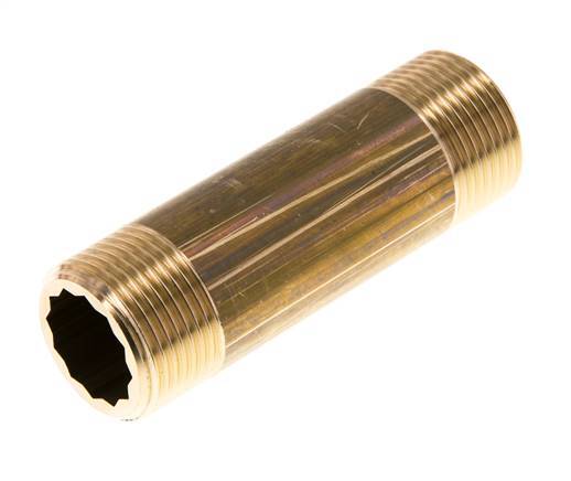 G 3/4'' Espiga doble de latón 16 Bar DIN 2982 - 80mm
