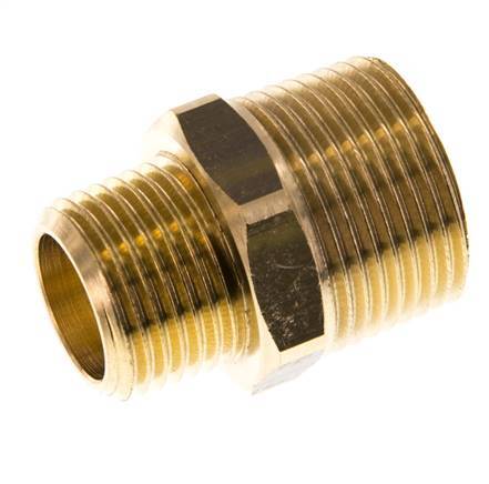 R 3/4'' x R 1/2'' Espiga doble de latón 16 Bar