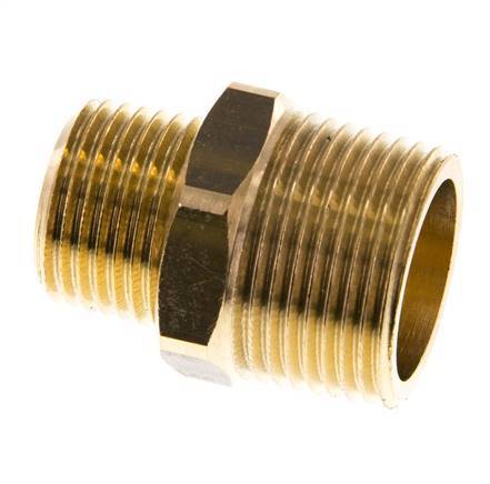 R 3/4'' x R 1/2'' Espiga doble de latón 16 Bar