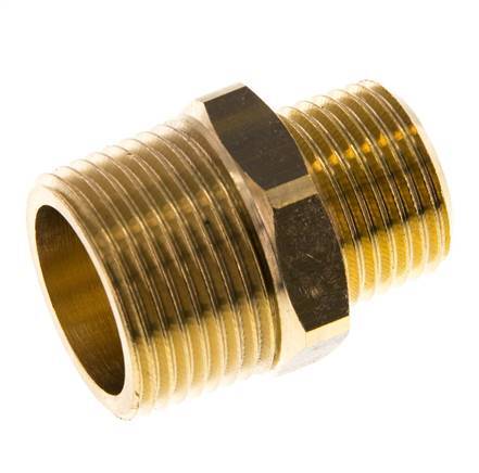 R 3/4'' x R 1/2'' Espiga doble de latón 16 Bar