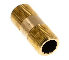G 3/8'' Espiga doble de latón 16 Bar DIN 2982 - 40mm