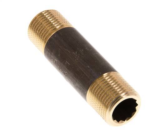 G 3/8'' Espiga doble de latón 16 Bar DIN 2982 - 60mm