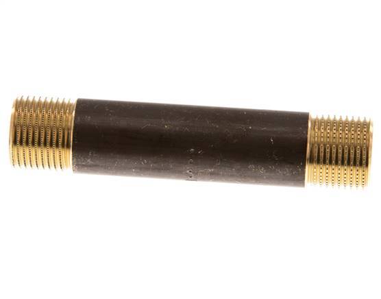 G 3/8'' Espiga doble de latón 16 Bar DIN 2982 - 80mm