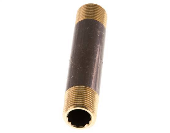 G 3/8'' Espiga doble de latón 16 Bar DIN 2982 - 80mm