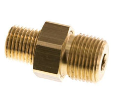 R 3/8'' x R 1/4'' Brass Double Nipple 3-pieces with Conically sealing 16 Bar [2 Pieces]