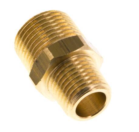 R 3/8'' x R 1/4'' Brass Double Nipple 16 Bar [5 Pieces]
