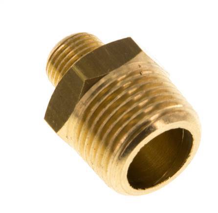 R 3/8'' x R 1/8'' Brass Double Nipple 16 Bar [5 Pieces]