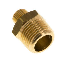 R 3/8'' x R 1/8'' Brass Double Nipple 16 Bar [5 Pieces]
