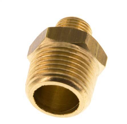 R 3/8'' x R 1/8'' Brass Double Nipple 16 Bar [5 Pieces]