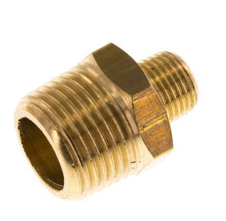R 3/8'' x R 1/8'' Brass Double Nipple 16 Bar [5 Pieces]