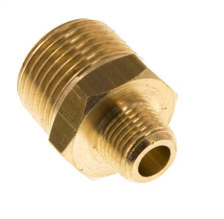 R 3/8'' x R 1/8'' Brass Double Nipple 16 Bar [5 Pieces]