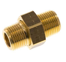 R 3/8'' Brass Double Nipple 3-pieces with Conically sealing 16 Bar [2 Pieces]