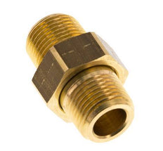 R 3/8'' Brass Double Nipple 3-pieces with Conically sealing 16 Bar [2 Pieces]
