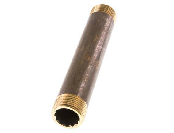 G 1'' Boquilla doble de latón 16 Bar DIN 2982 - 180mm