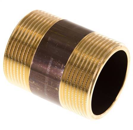 G 1 1/2'' Brass Double Pipe Nipple 16 Bar DIN 2982 - 60mm