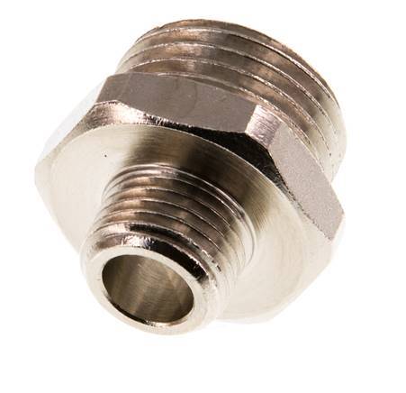 G 1/2'' x G 1/4'' Nickel plated Brass Double Nipple 16 Bar [2 Pieces]