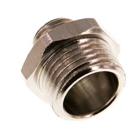 G 1/2'' x G 1/4'' Nickel plated Brass Double Nipple 16 Bar [2 Pieces]