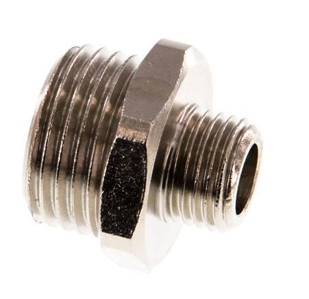G 1/2'' x G 1/4'' Nickel plated Brass Double Nipple 16 Bar [2 Pieces]