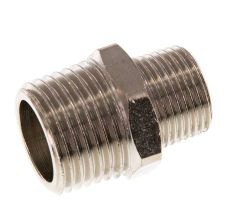 R 1/2'' x R 3/8'' Nickel plated Brass Double Nipple 16 Bar [2 Pieces]