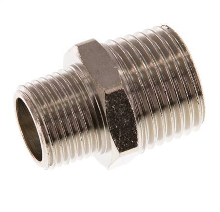 R 1/2'' x R 3/8'' Nickel plated Brass Double Nipple 16 Bar [2 Pieces]