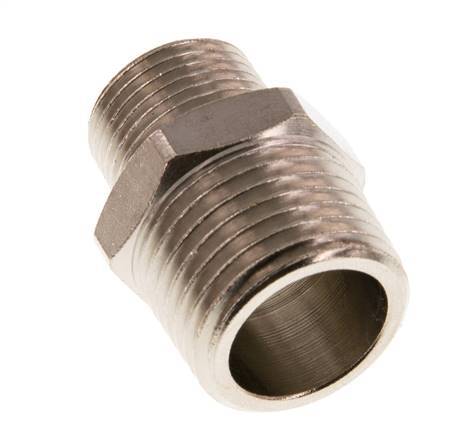 R 1/2'' x R 3/8'' Nickel plated Brass Double Nipple 16 Bar [2 Pieces]