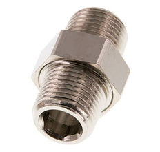R 1/2'' Nickel plated Brass Double Nipple 3-pieces with Conically sealing 16 Bar