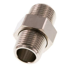 R 1/2'' Nickel plated Brass Double Nipple 3-pieces with Conically sealing 16 Bar