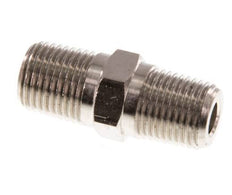 1/8'' NPT x R 1/8'' Niple doble de latón niquelado 60 Bar